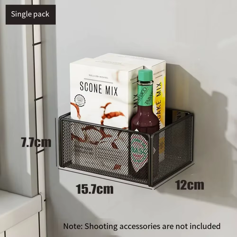 Étagère magnétique en métal pour réfrigérateur, sans perçage, carrée, multifonctionnelle, durable, p