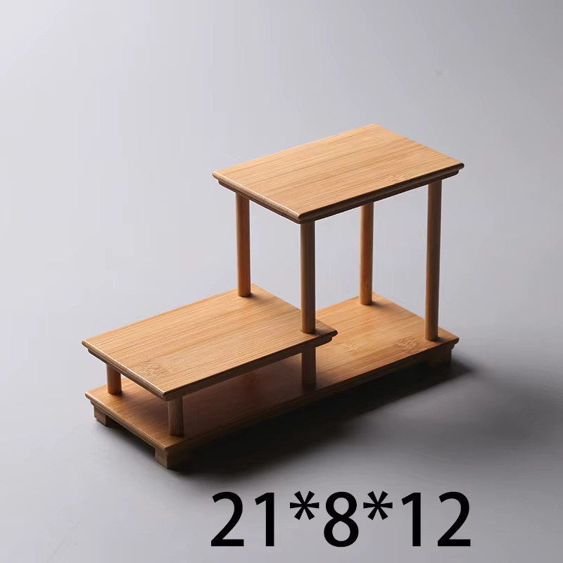 Étagère décorative en bambou et bois, utilisée pour les statues, les vases, les services à thé, les 