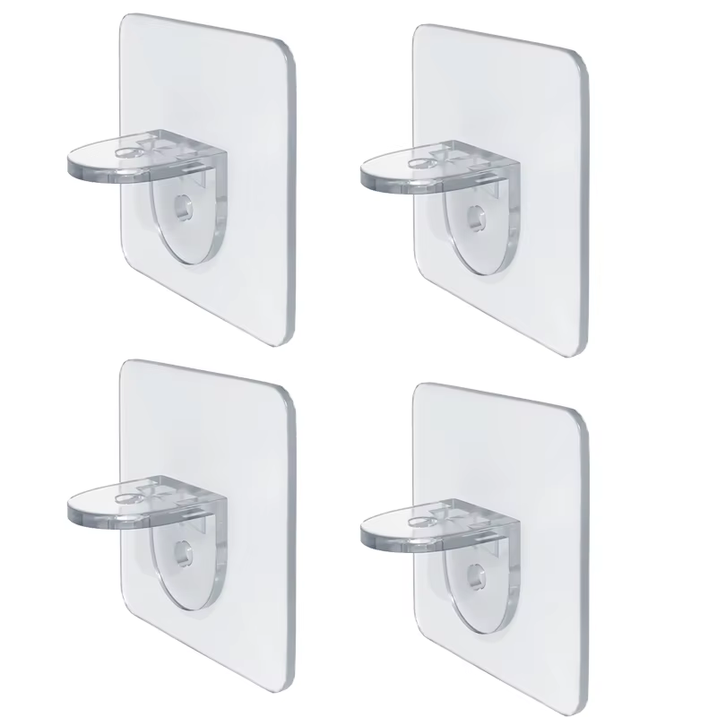Support d'étagère à ongles adhésifs, clip de support d'étagère de garde-robe, support mural suspendu