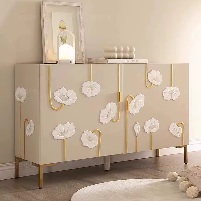 Armoire de rangement crème, organisateur de luxe Arcade Curio, armoires de salon au sol, exposant de