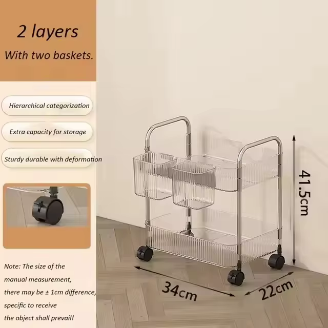 Étagère mobile à 2/3/4 niveaux avec roulettes, chariot de rangement multi-niveaux pour la maison, ch