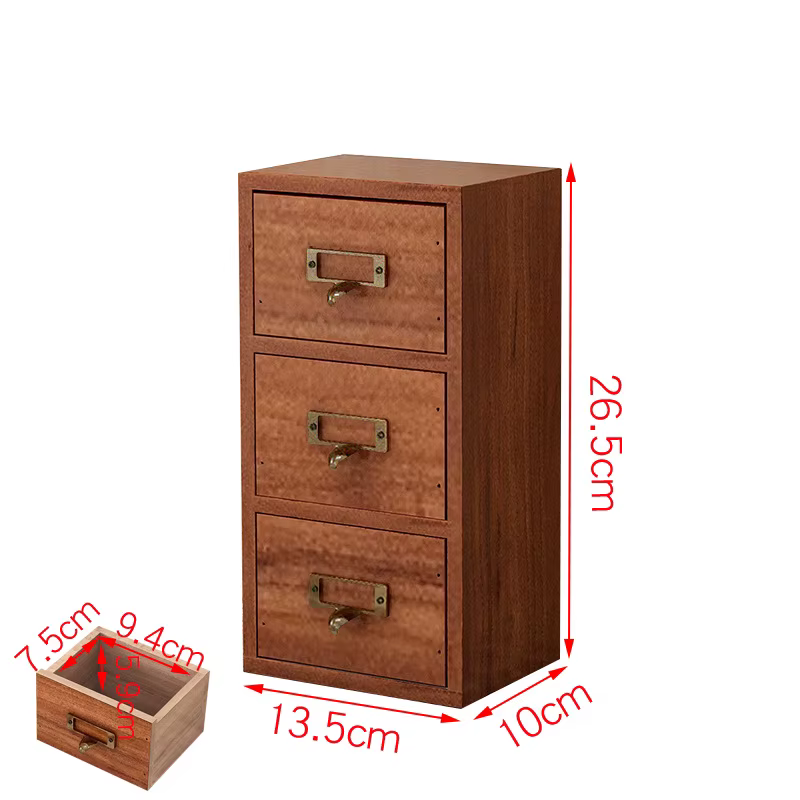 Tiroirs rétro en bois, boîtes de rangement de thé, boîtes à bijoux de bureau, tri de bijoux, bois ma