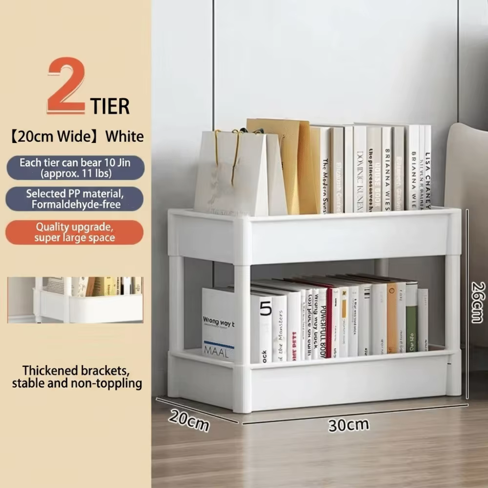 Support de rangement multicouche, espace efficace avec roues, chariot à main Double couche, organisa