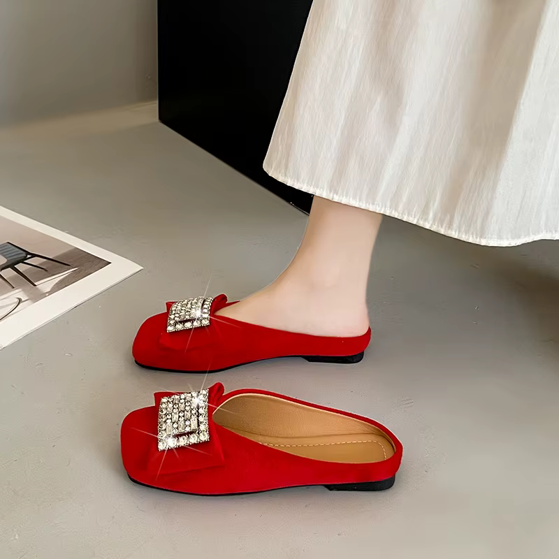 Chaussures plates pour femmes, mocassins à bout carré de Style coréen, tendance 2025, marque de luxe
