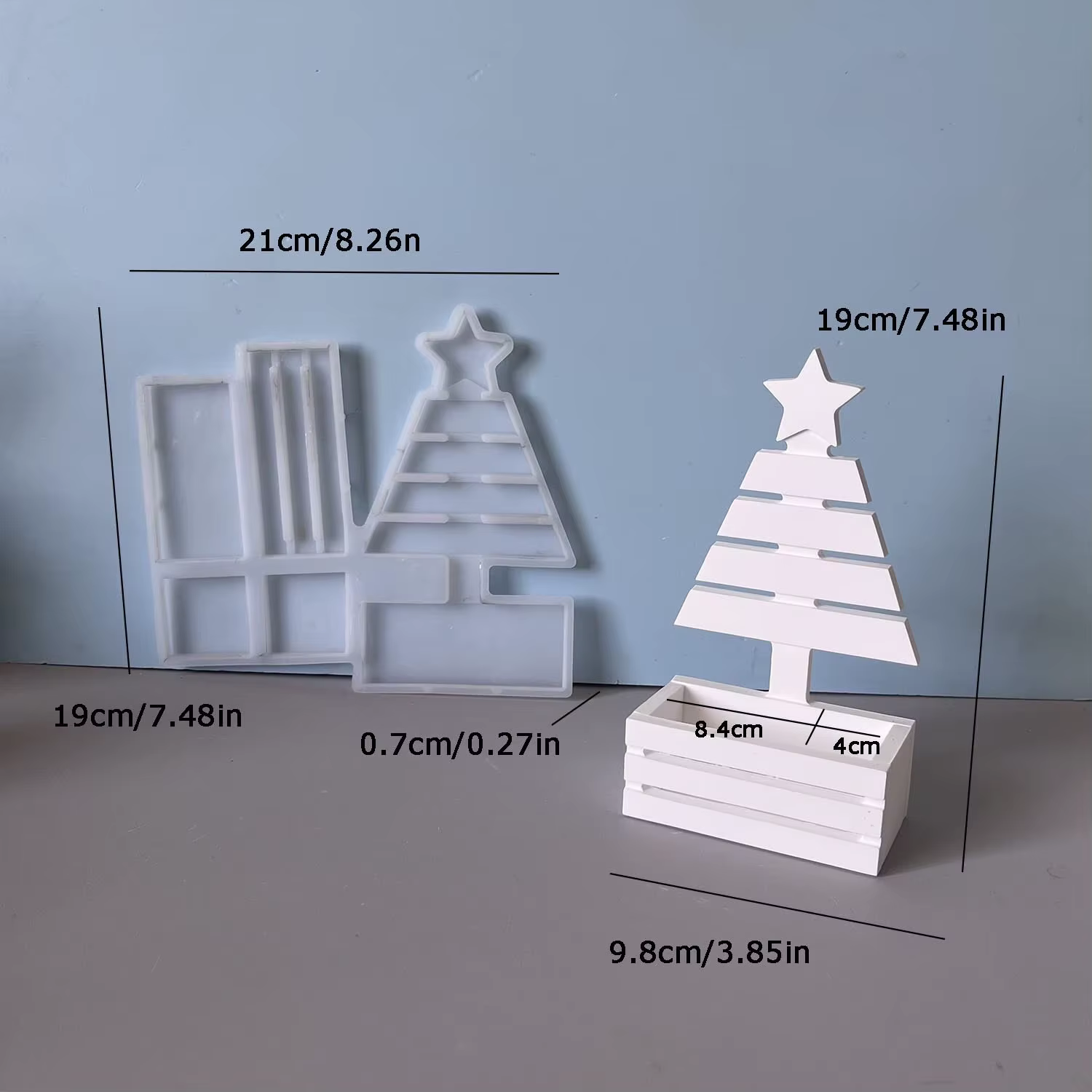 Moule de rangement d'arbre de noël en Silicone, bricolage bibelot bijoux conteneur de bonbons résine