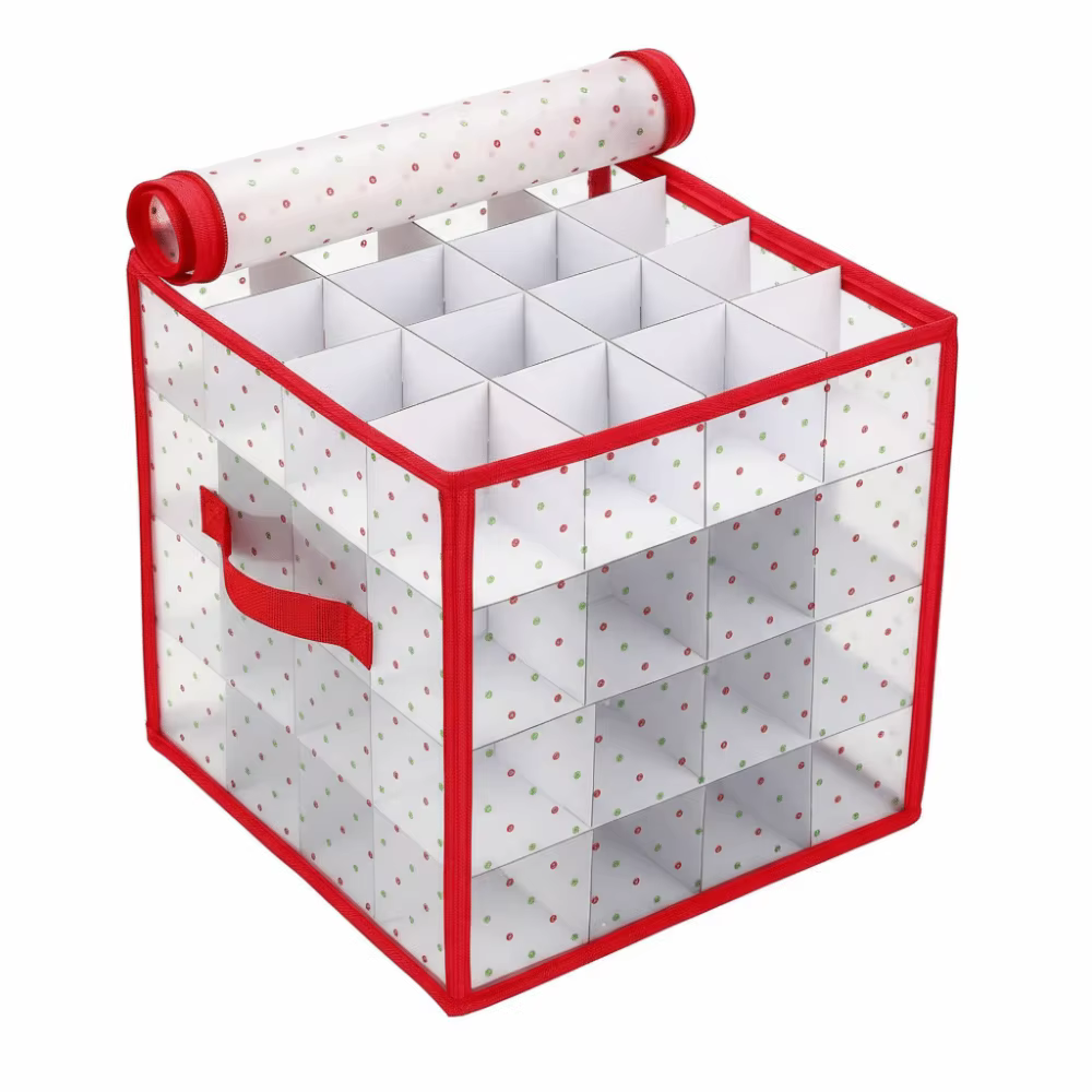 Boîte de rangement pratique pour boules de Noël à 64 compartiments, sac de rangement pliable multifo