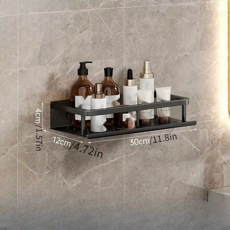 Support de rangement noir pour salle de bain et douche, étagère de rangement pour articles de toilet