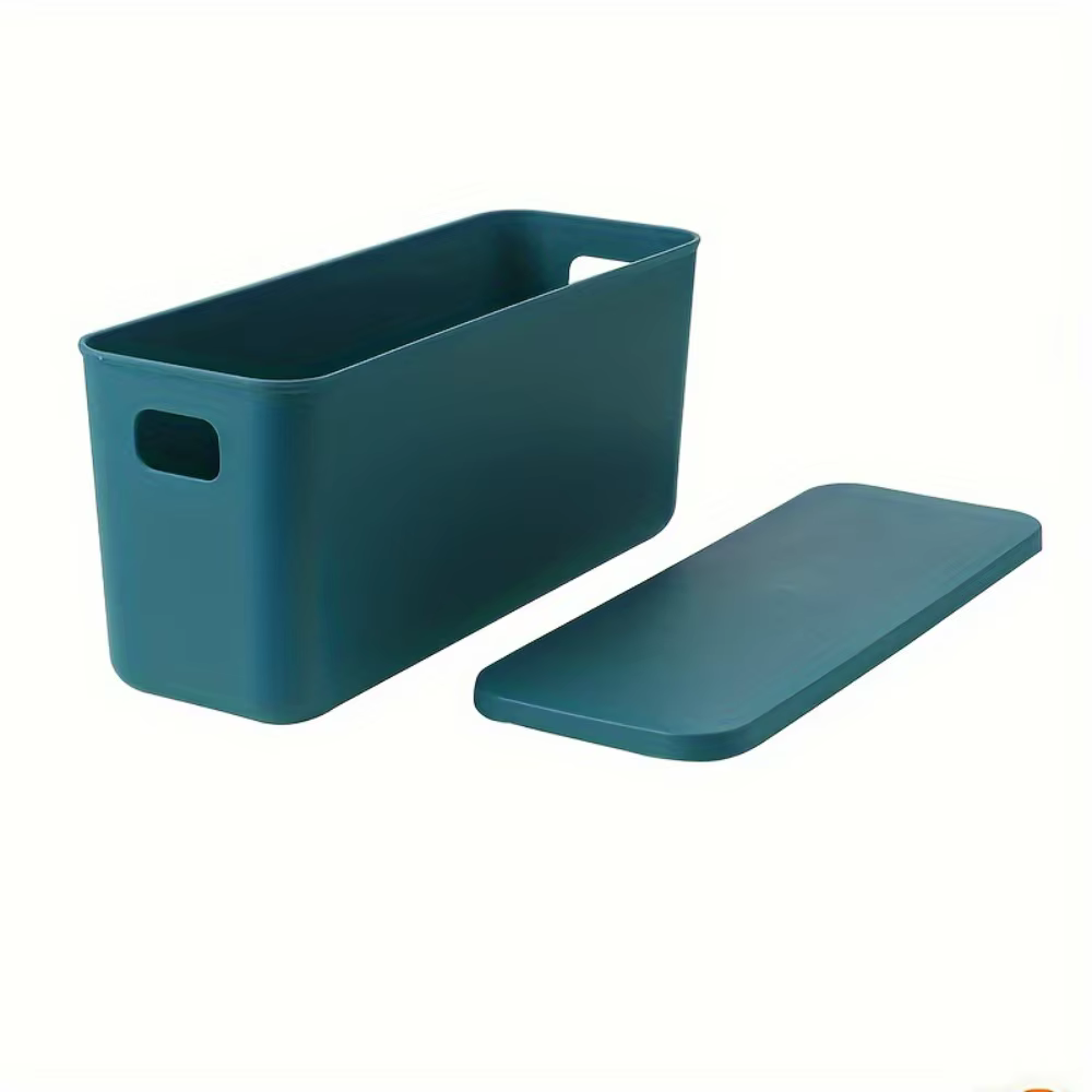 Boîte de rangement étroite et longue en plastique avec couvercle pour sous-vêtements, sandwichs, ou 