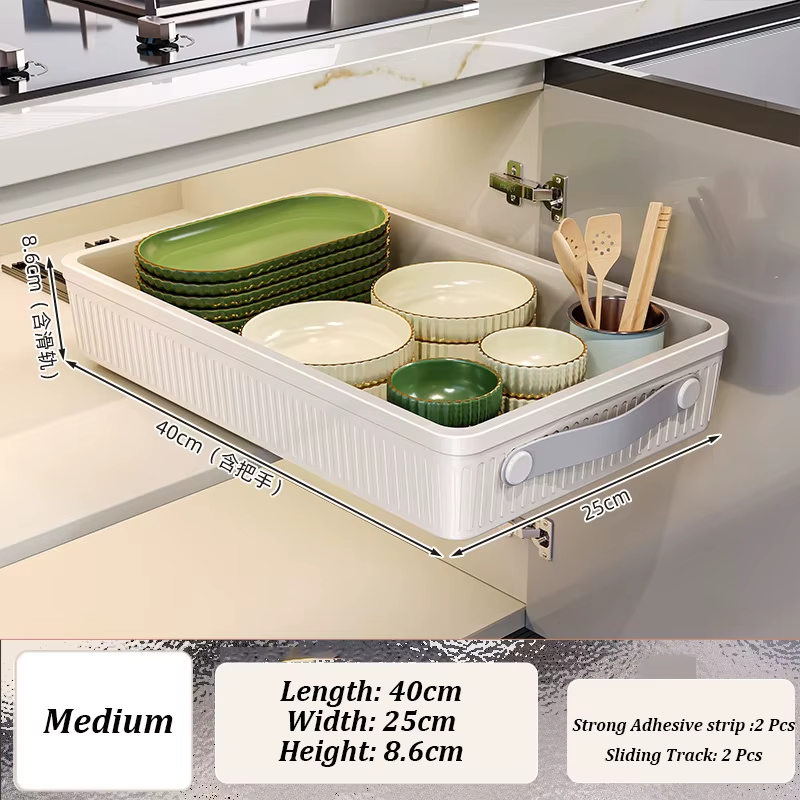 Tiroir coulissant de cuisine avec Rail coulissant, armoire pour vêtements, bol à épices, support de 
