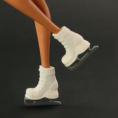 RUHERW 5 paires/lot de chaussures de patinage blanches à la mode pour poupée Barbie, nouvelles botte