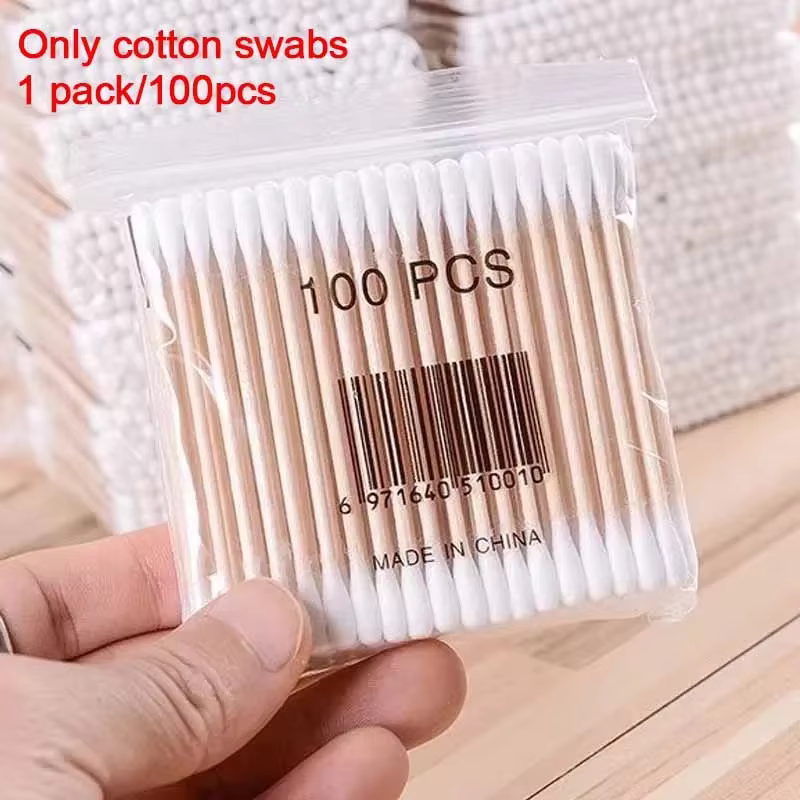 Boîte de rangement pour coton-tige, conteneur pour coton-tige à Double tête, couvercle carré Transpa