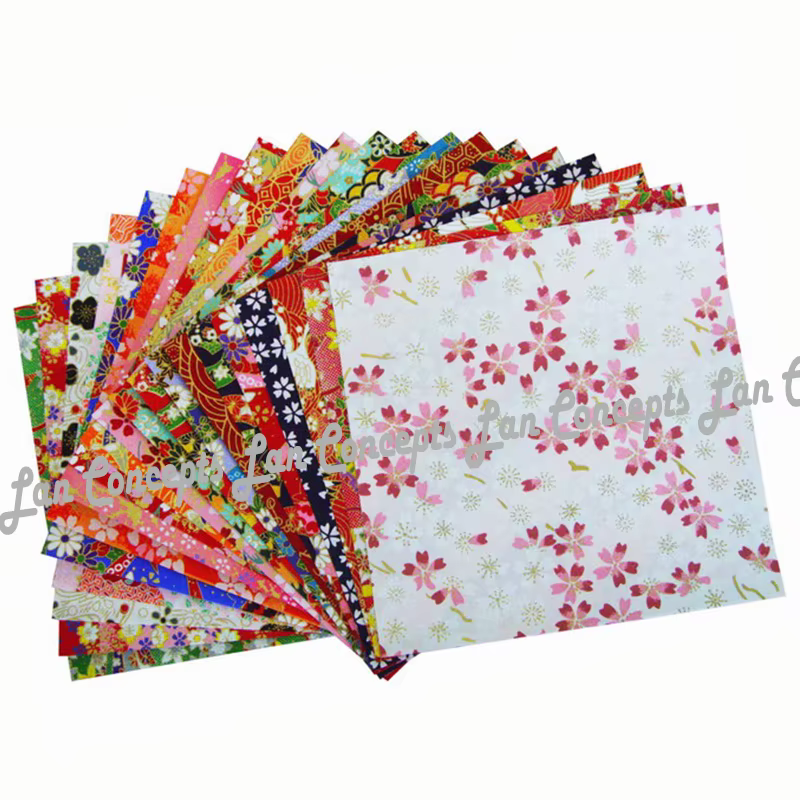 Papier origami japonais 14x14cm, papier Washi, papier Chiyogami, papier Yuzen pour bricolage, cadeau