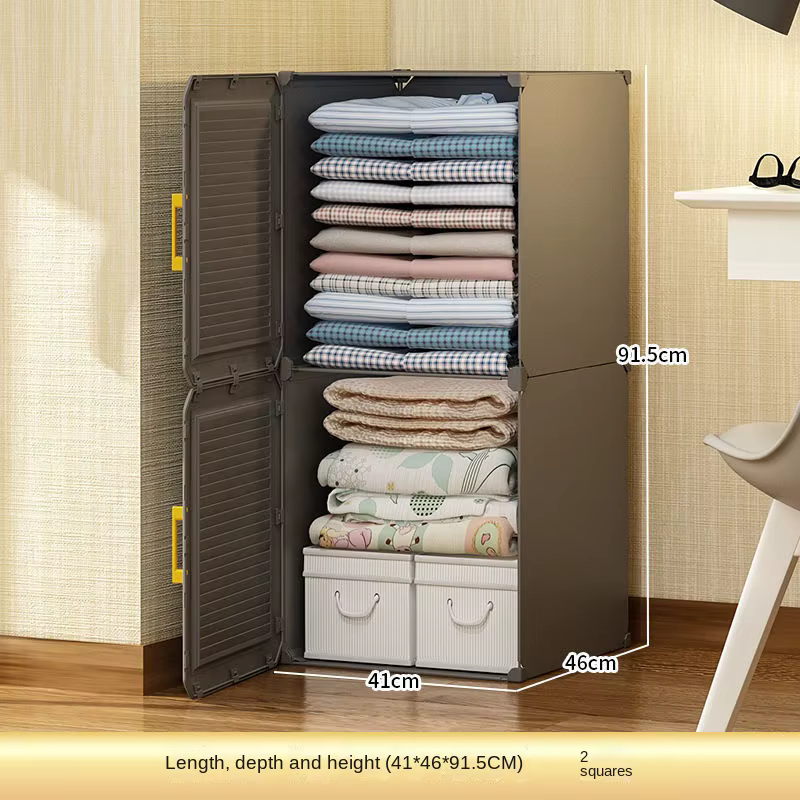 Armoire de Rangement Multifonctionnelle, Meuble de Chambre à Coucher, Casier à Assembler Pliable, Pa