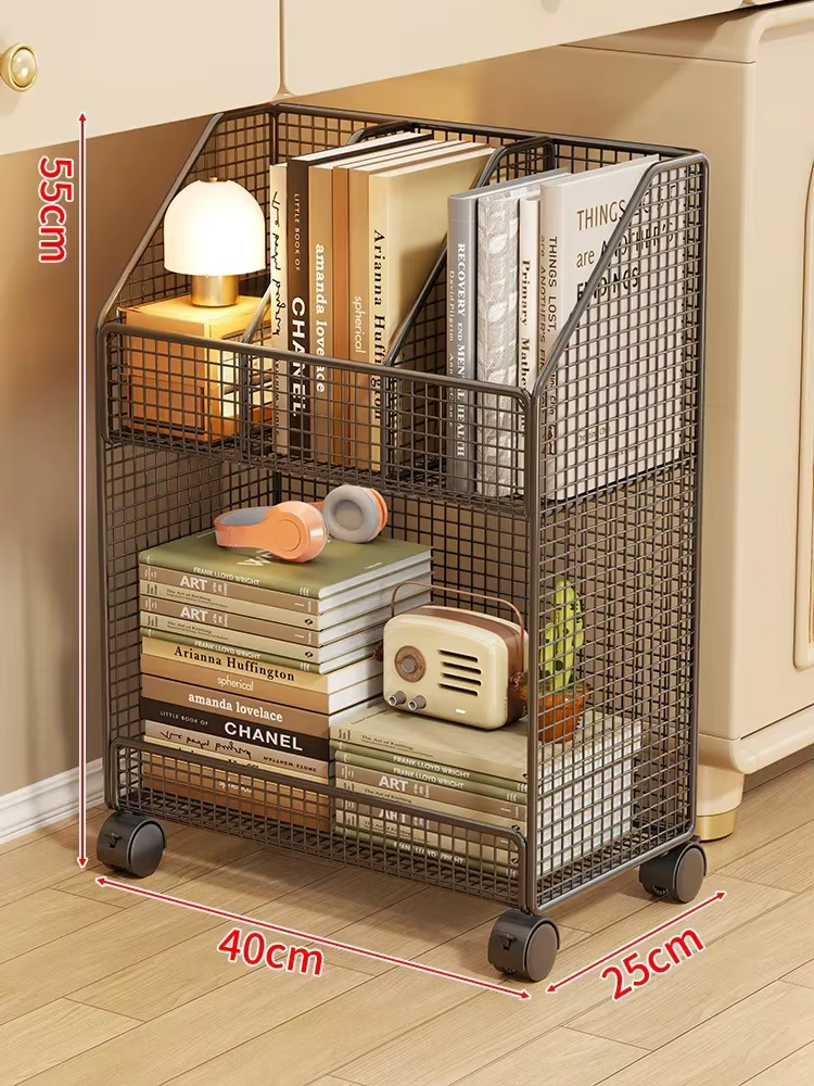 Bibliothèque sous le bureau, meuble de classe, rangement de livres mobile, bureau d'étudiant, chario