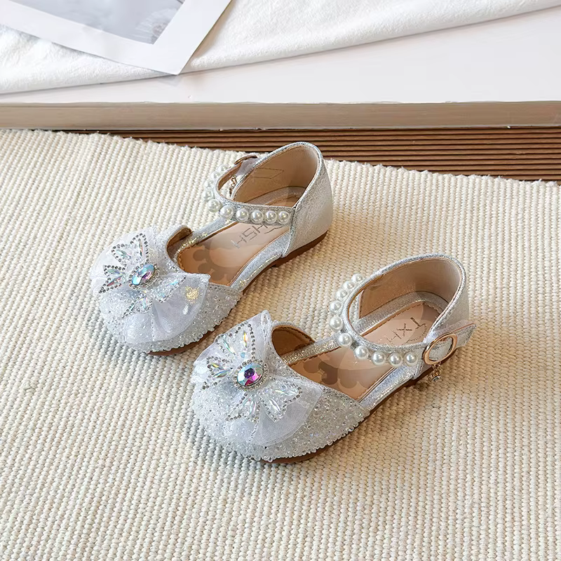 Chaussures plates élégantes pour filles, idéales pour mariage et fête, avec paillettes scintillantes