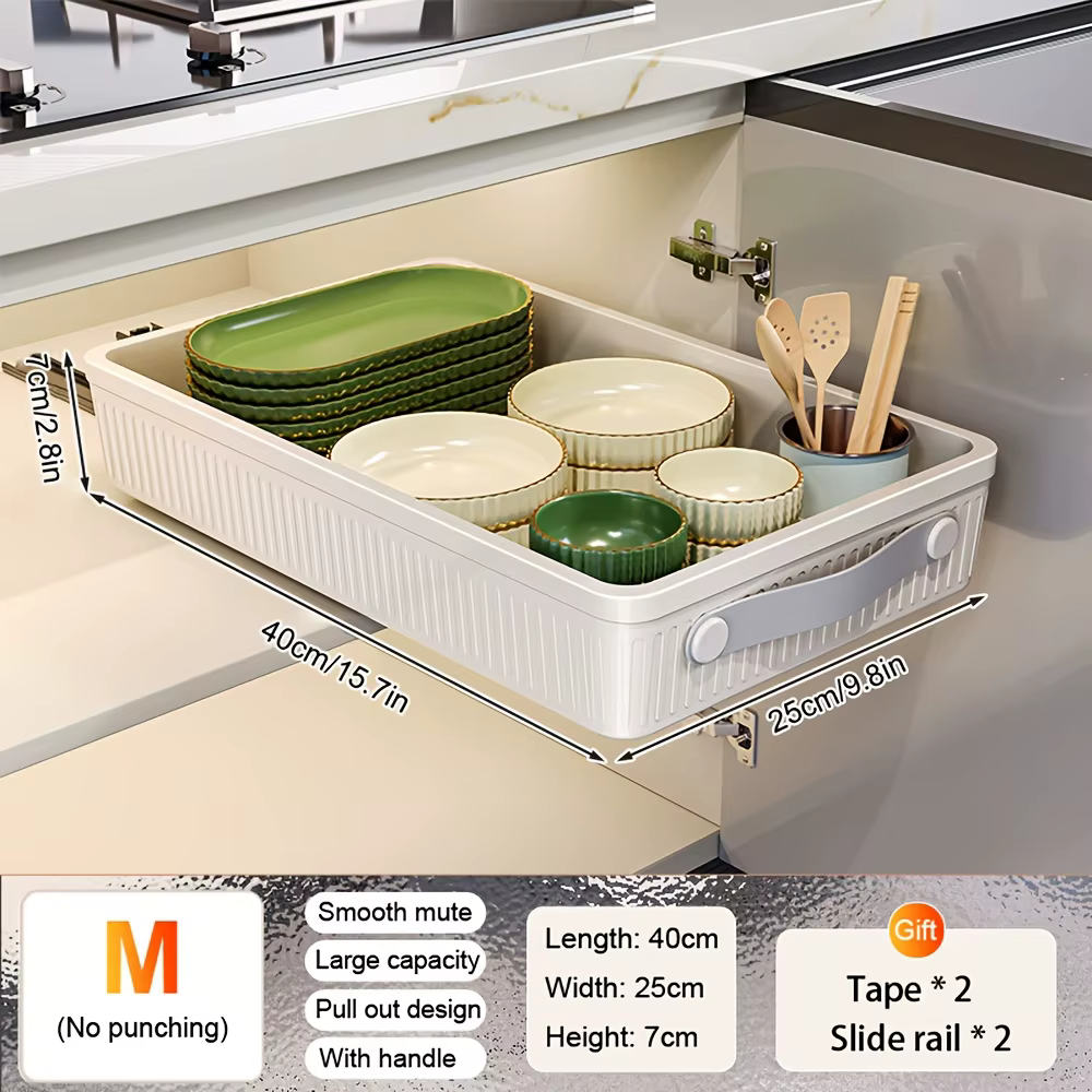 Boîtes de rangement à tiroirs pour armoires de cuisine, 1 pièce, avec Rails coulissants, plateau de 