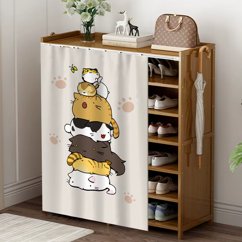 Rideau de couverture d'armoire de cuisine, désordre de poêle anti-poussière et écran de console TV a