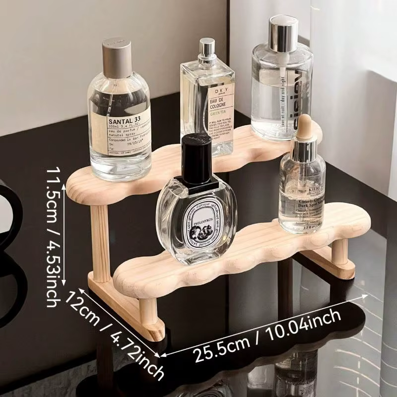 Présentoir à 3 niveaux, étagère en bois pour organisateur de parfum, présentoir de parfum, vitrine d