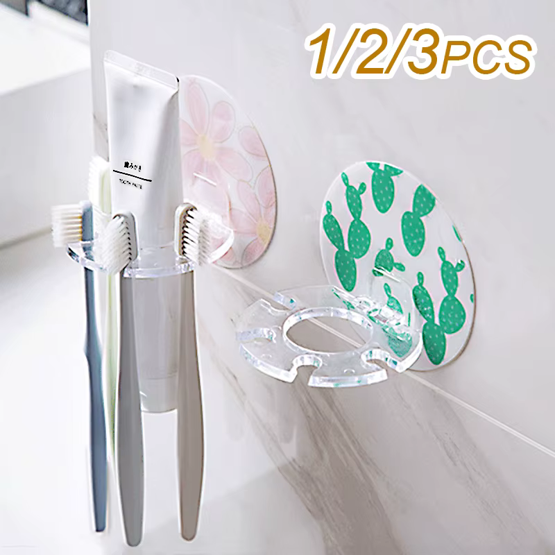 Porte-brosse à dents auto-adhésif mural, sans perçage, support de rangement pour dentifrice et rasoi