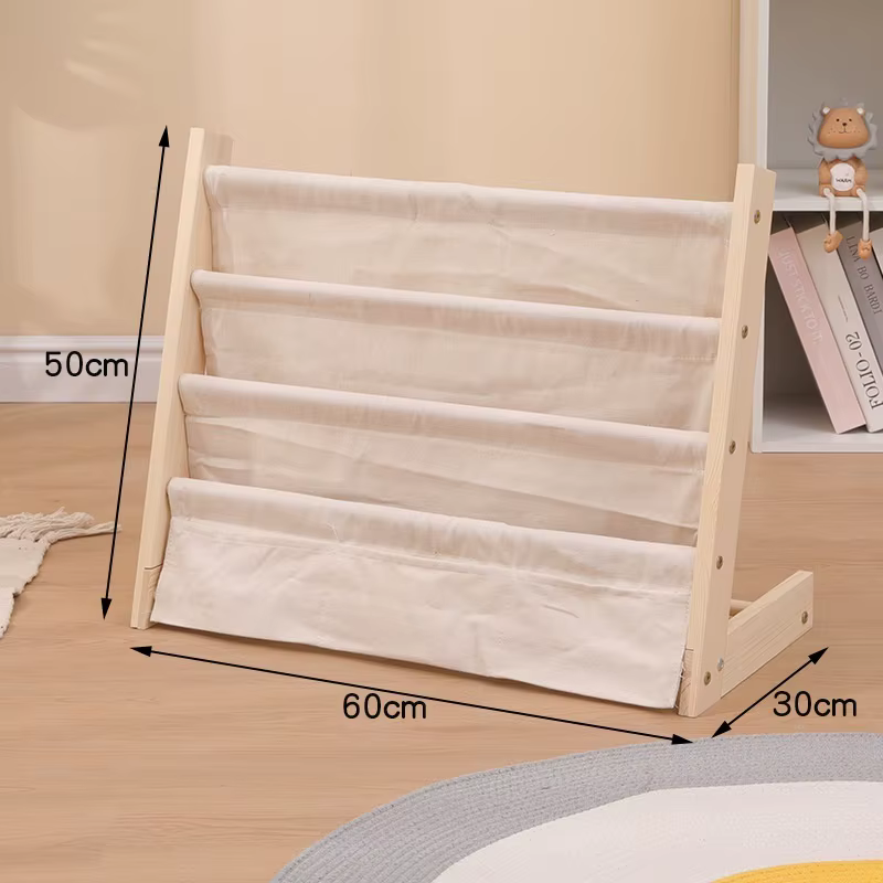 Bibliothèque mobile en bois pour enfants, bibliothèque de rangement multicouche, étagère de lecture 