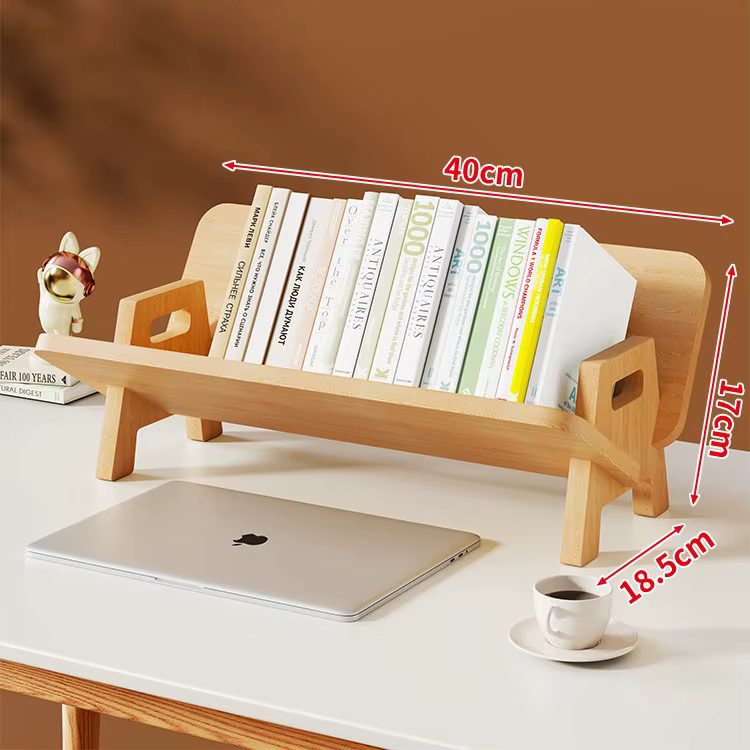 Bibliothèque de bureau en bois, support de rangement de bureau Portable, bibliothèque inclinable ada