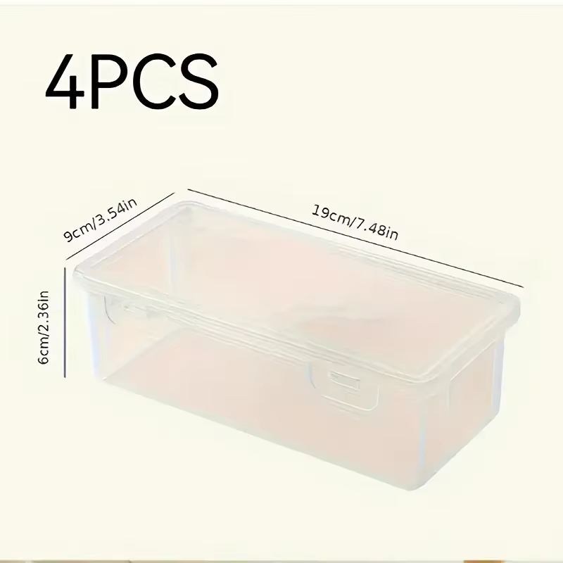 4 grandes boîtes de rangement transparentes en PP avec couvercles, utilisées pour ranger les fournit