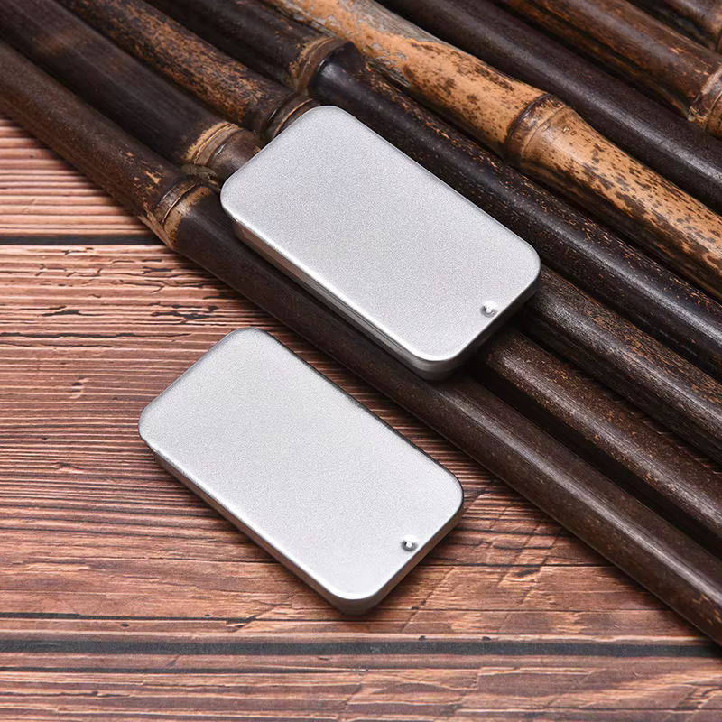 Boîte de rangement en fer avec couvercle coulissant pour bijoux, pilules, pièces de monnaie et bonbo