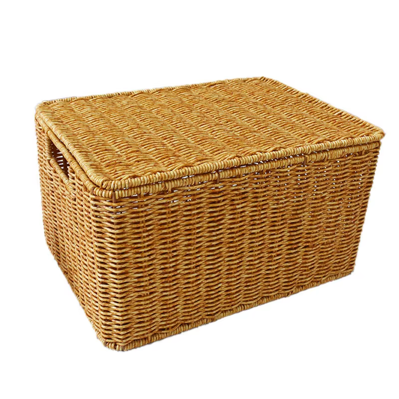 Boîte de rangement surdimensionnée tissée en rotin, boîte de ménage, tri de vêtements, couettes, boî