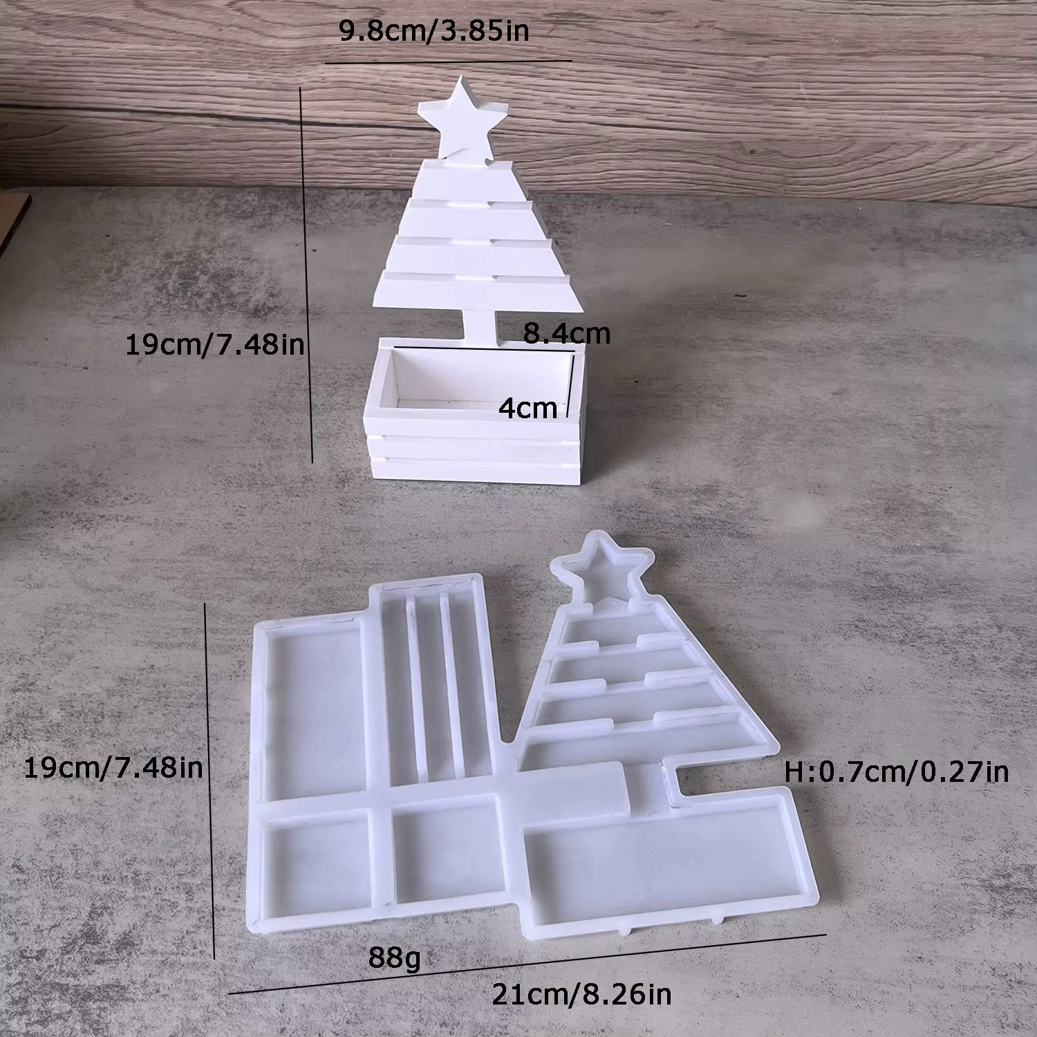 Boîte de rangement d'ornement d'arbre de noël, moule en Silicone pour bricolage, bijoux en gypse, co