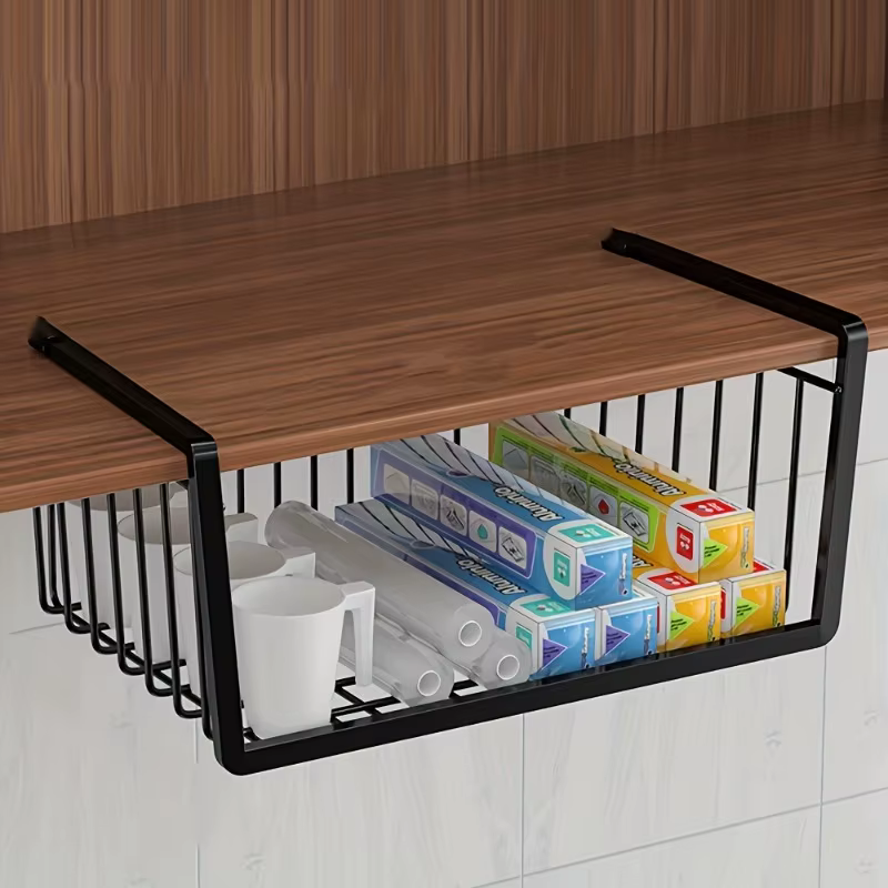 Panier sous étagère en métal durable et peu encombrant - Idéal pour l'organisation de la maison, du 