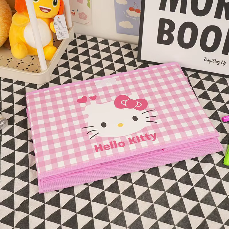 Boîte de rangement mignonne Hello Kitty, style dessin animé, pliable, pour chambre à coucher, collat