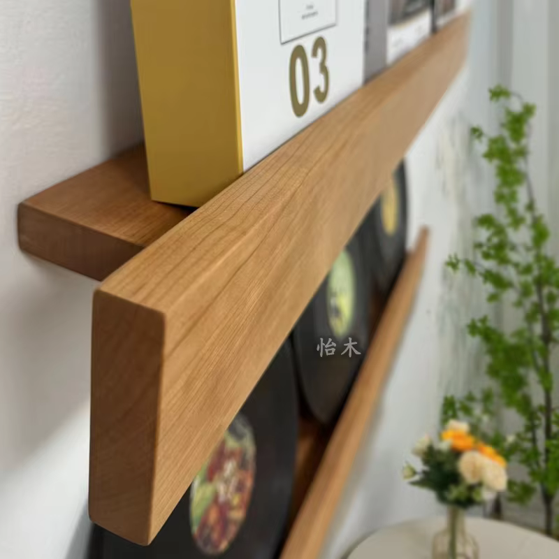 Étagère flottante en noyer noir, panneau d'affichage mural, support de rangement décoratif pour cham