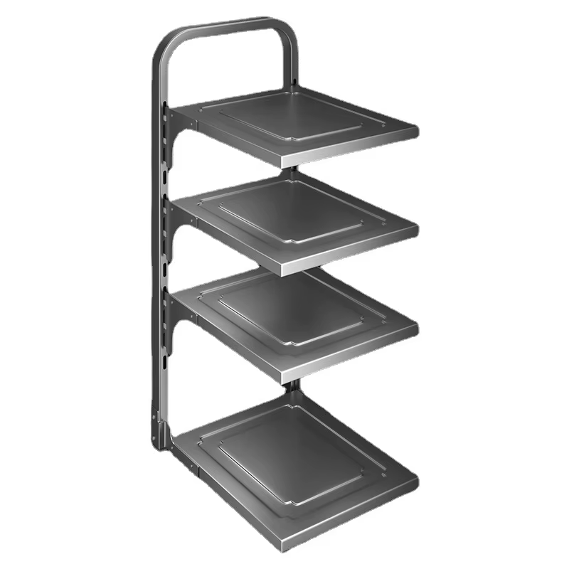 Étagère de rangement de cuisine multicouche en acier inoxydable, organisateur peu encombrant pour ca