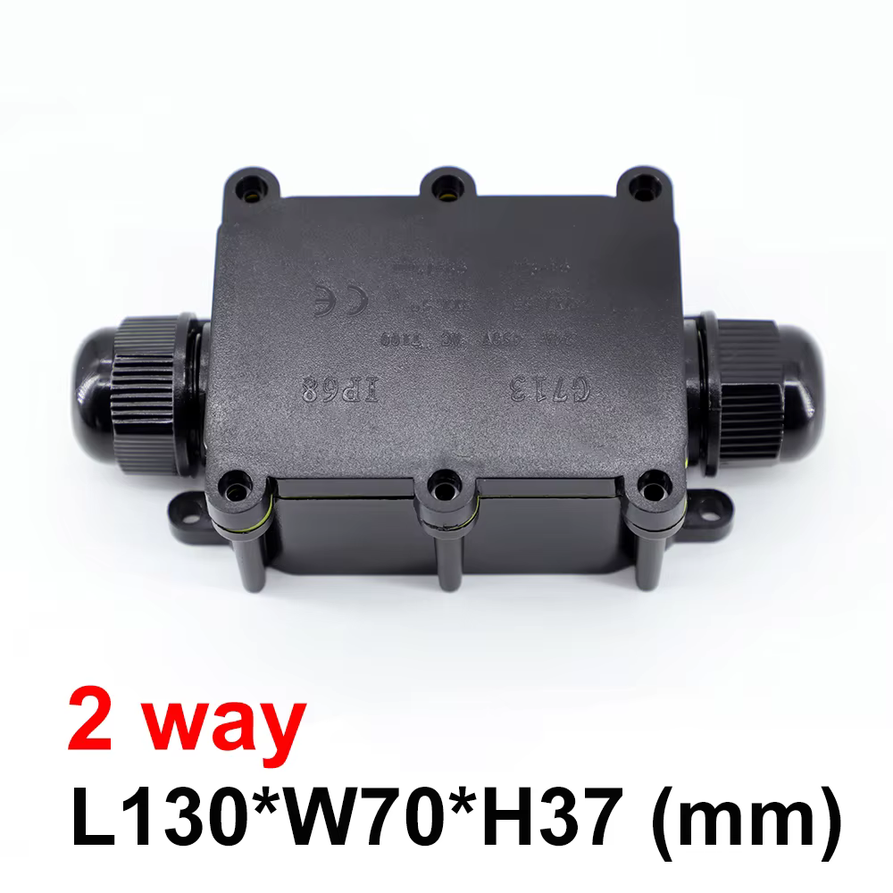Boîtier de jonction étanche IP68 pour extérieur – Noir, boîtier de connexion 2/3/4/5/6 voies avec pl