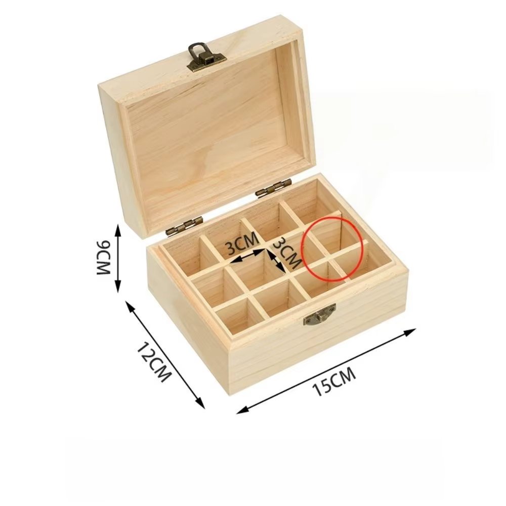 Nouvelle boîte de rangement d'huiles essentielles en bois 12/15/16/25 fentes, mallette de transport 