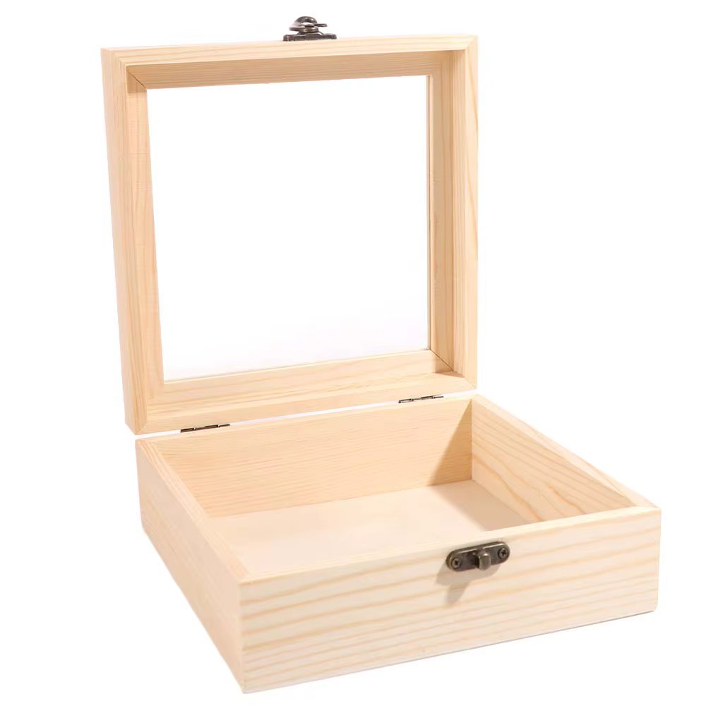 Boîte de rangement rectangulaire en bois, style rétro, bords lisses, organisateur de bureau, anti-po