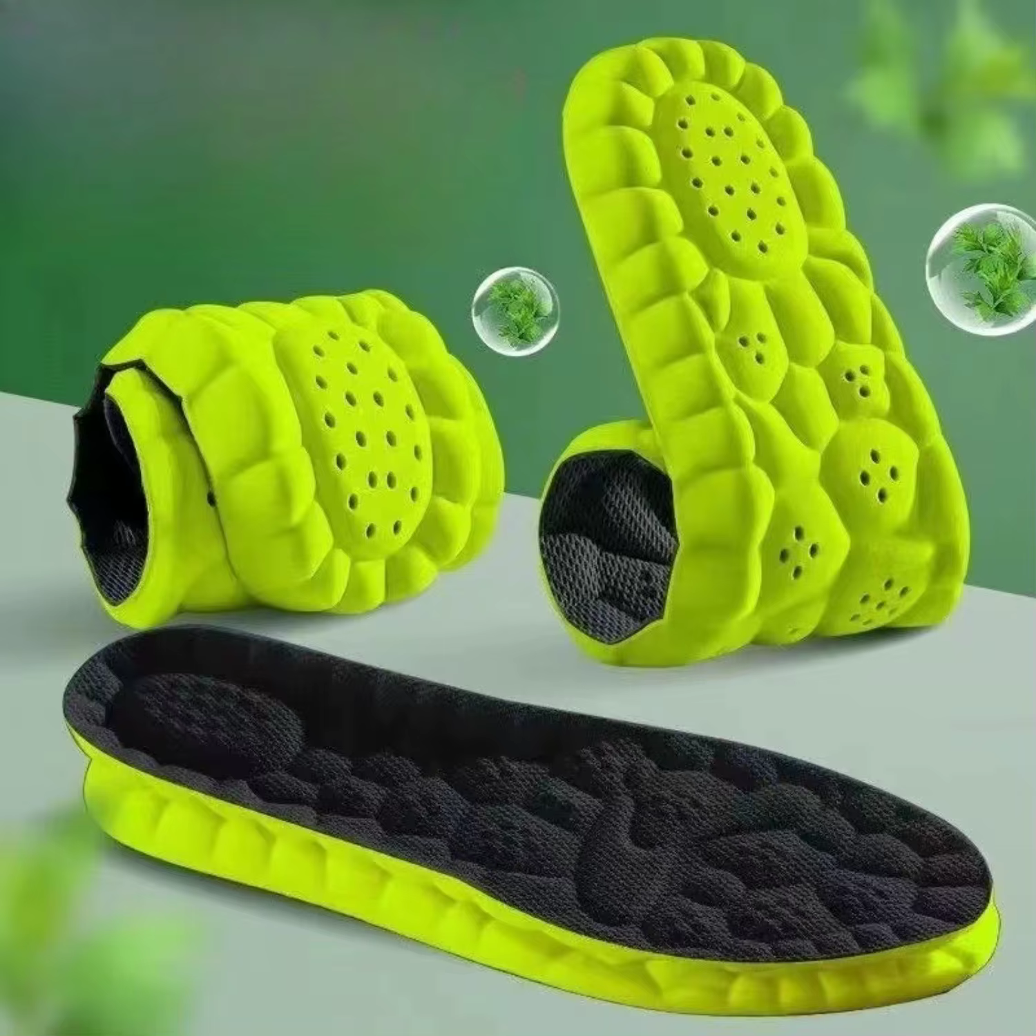 1 paire de semelles sportives 4D pour chaussures, semelle en PU avec coussin d'air, absorption des c