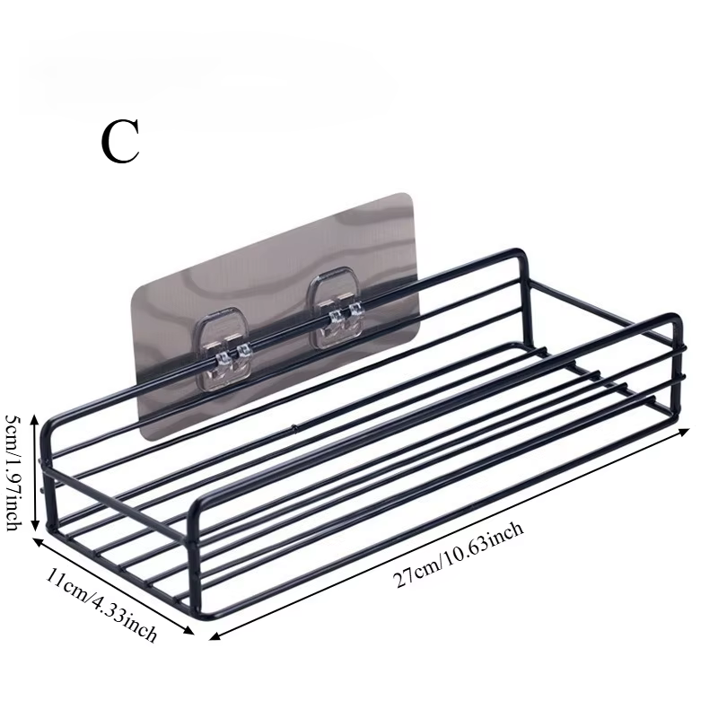 Boîte de rangement de porte d'armoire de cuisine sans poinçon, support en fer, armoire murale, suppo