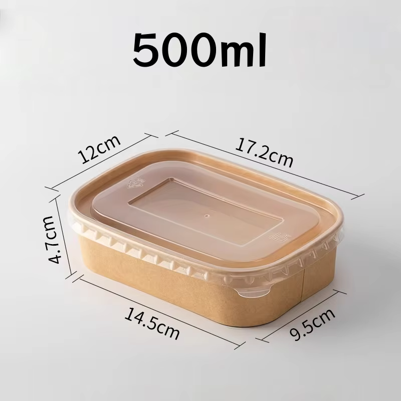 Boîte à déjeuner jetable en papier Kraft, boîte à déjeuner carrée, boîtes d'emballage de restauratio
