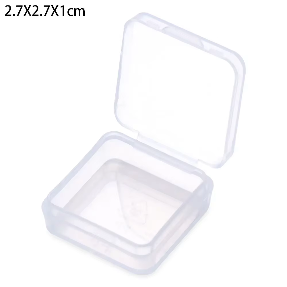 Mini Boîte d'Emballage Rectangulaire Translucide, en Plastique, Anti-Poussière, Durable, Bouton de B