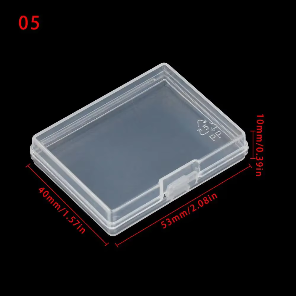 Mini boîte en plastique translucide, boîte rectangulaire, boîte d'emballage, boîte de rangement, ant