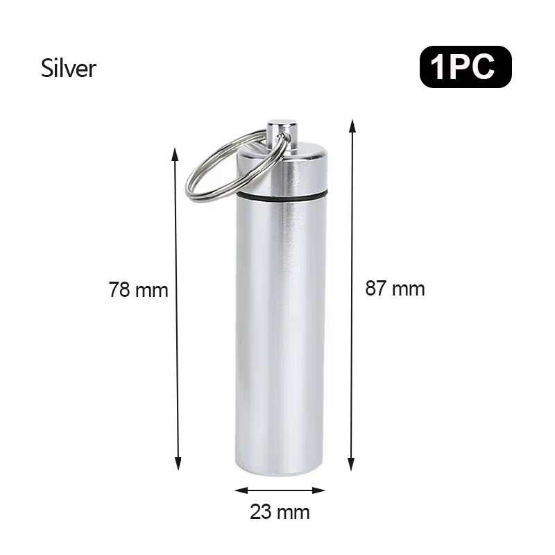 Conteneur de stockage étanche portable avec clé, boîte à pilules en métal, distributeur de pilules h
