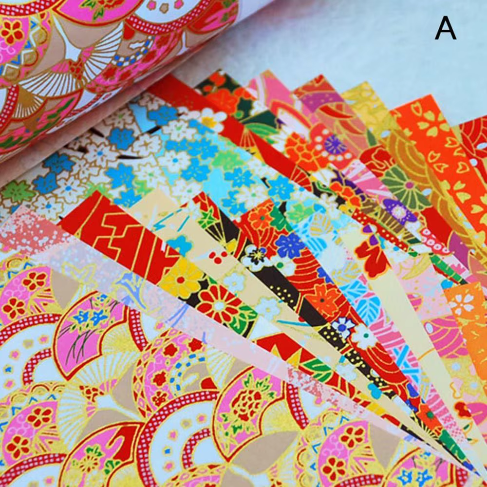 Lot de 20 fleurs décoratives pliables de style japonais, papier artisanal fait main pour origami et 