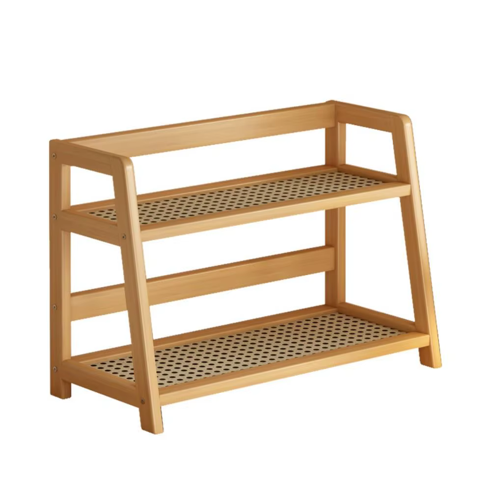 Étagère de rangement en bois pour cuisine, organisateur de bureau en rotin, présentoir à épices pour