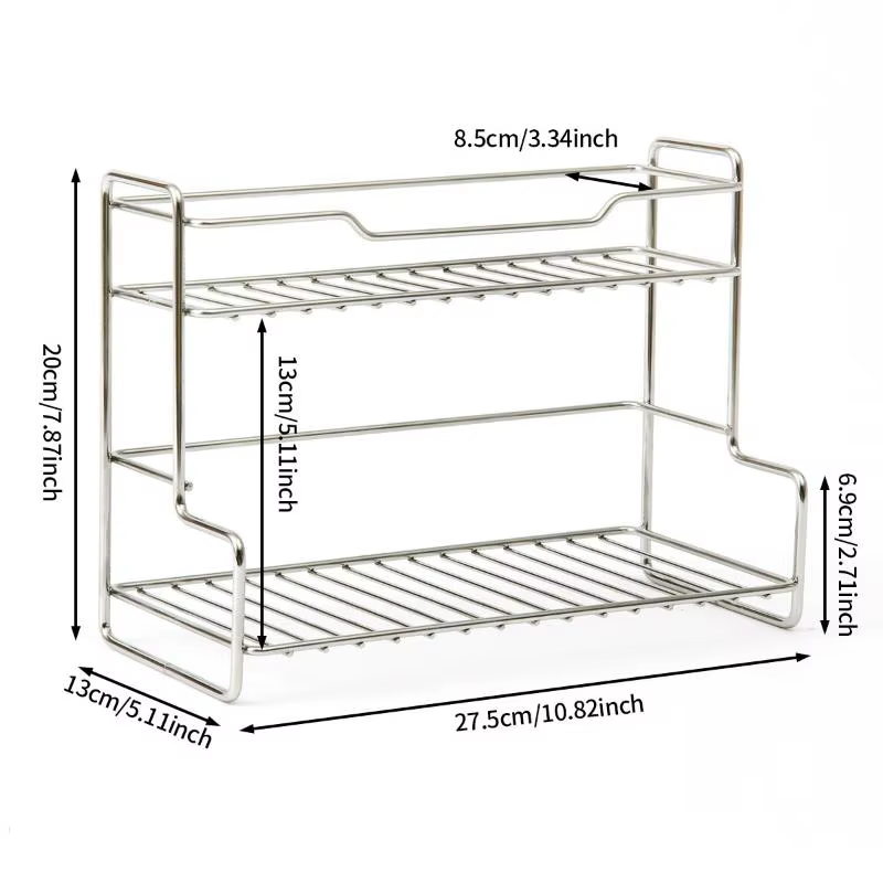 Support de rangement pour comptoir de cuisine, étagère à épices, panier de rangement polyvalent en f