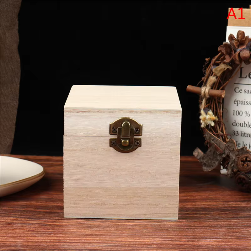 Boîte en bois rétro faite à la main pour le stockage de cartes postales, boîte à bijoux de bureau, r