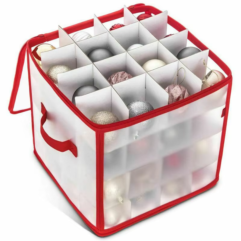 Boîte de rangement de boules de noël à 64 grilles, organisateur de décorations d'arbre de noël, divi