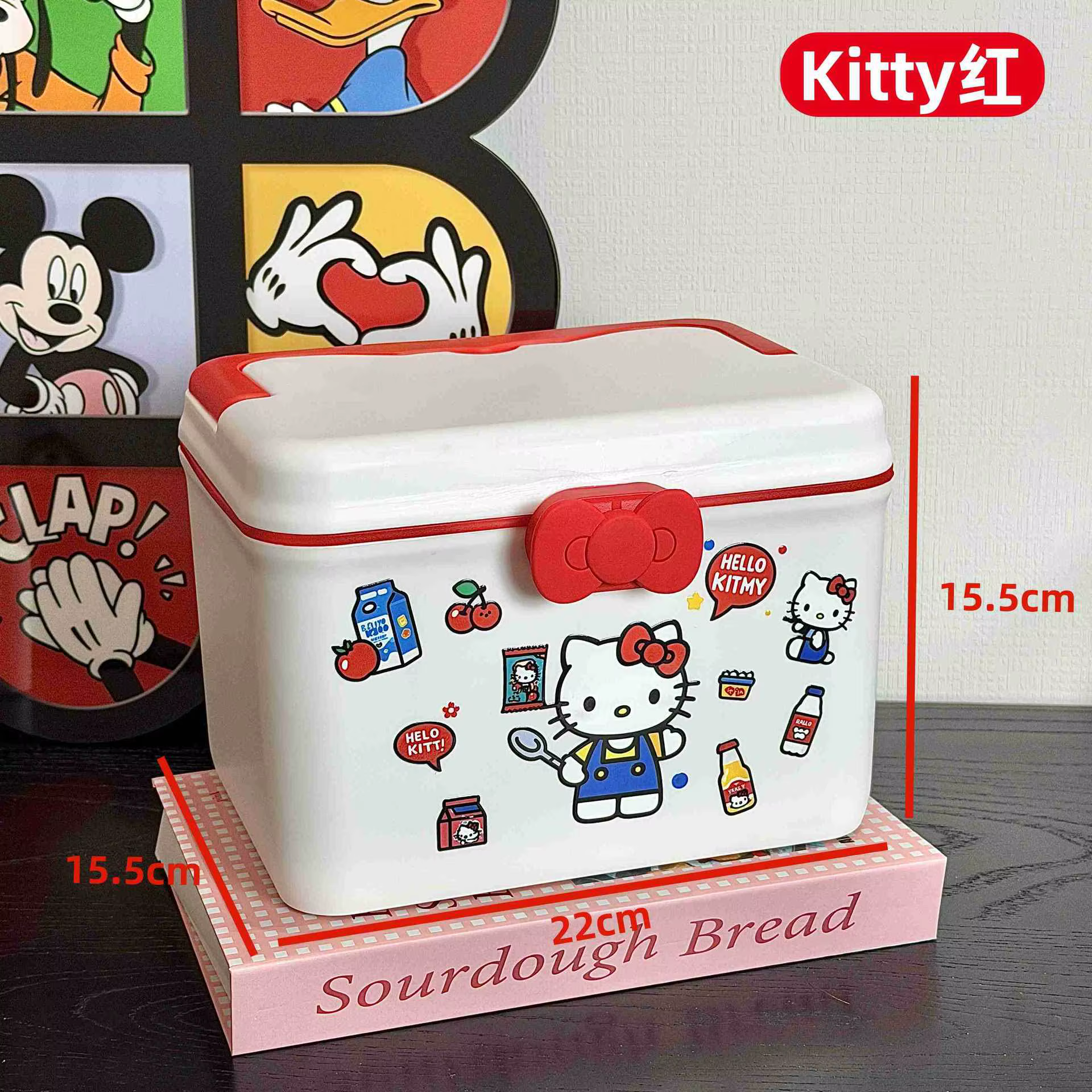 Boîte de rangement Hello Kitty, mignonne et de style dessin animé, pour accessoires de coiffure, orn