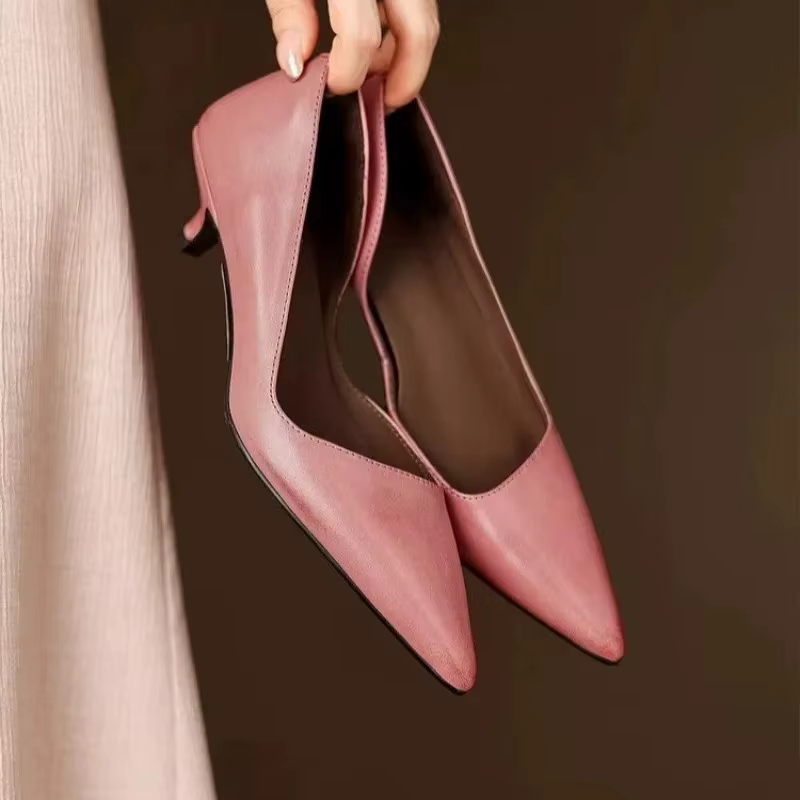 Chaussures à talons aiguilles à bout pointu pour femmes, chaussures simples polyvalentes et Sexy à b