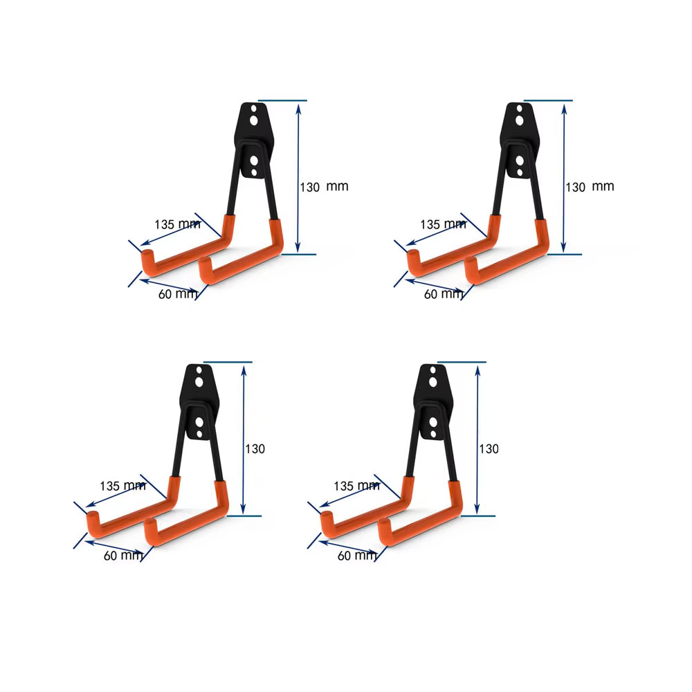 Crochets de rangement pour garage, lot de 4, supports muraux robustes pour échelles, vélos, outils e